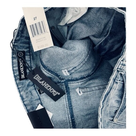 NEW BLANK NYC Rhinestone Embellished Straight Leg Jeans Magic for women 269mn - Picture 6 of 7